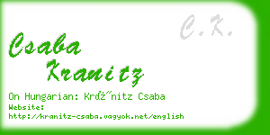 csaba kranitz business card